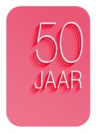 Verjaardagskaart 50 jaar roze rood